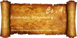 Csoknyai Alexandra névjegykártya