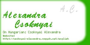 alexandra csoknyai business card
